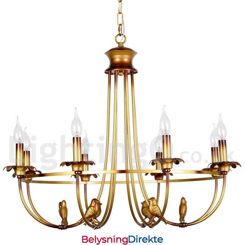 Rustikk Retro Lysekrone Med 8 Lys