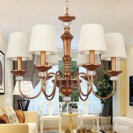 Rustikk Svart Retro Lysekrone Med 6 Lys