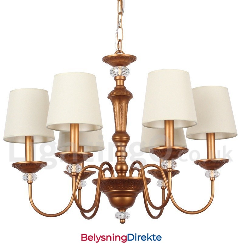 Rustikk Svart Retro Lysekrone Med 6 Lys