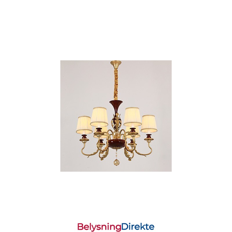 Krystalllysekrone Med 6 Lys, Motemaleri, Metall