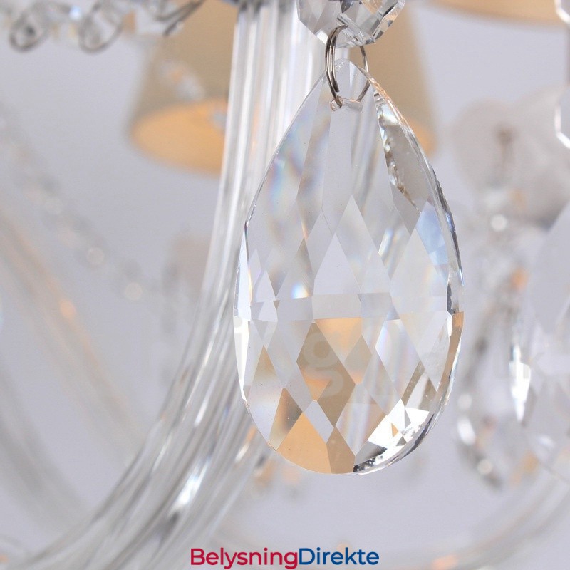 3-Lys Hvit K9 Krystalllysekrone I Stearinlysstil