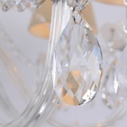 8 Lys Hvit K9 Krystalllysekrone I Stearinlysstil