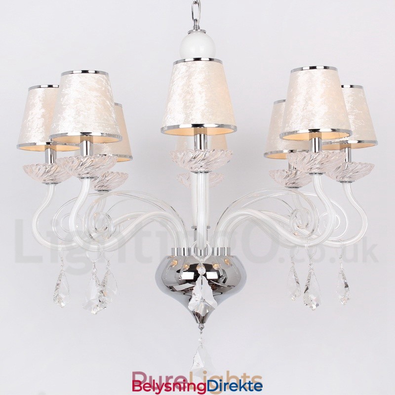 8 Lys Hvit Moderne K9 Krystall Lysekrone I Stearinlysstil