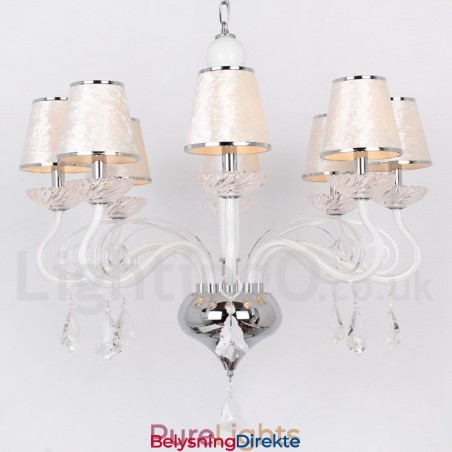 8 Lys Hvit Moderne K9 Krystall Lysekrone I Stearinlysstil