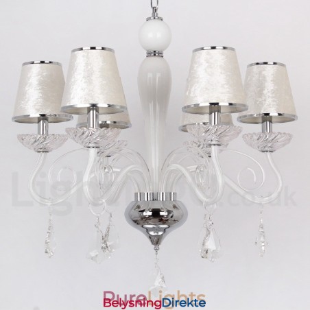 6 Lys Hvit Moderne K9 Krystall Lysekrone I Stearinlysstil