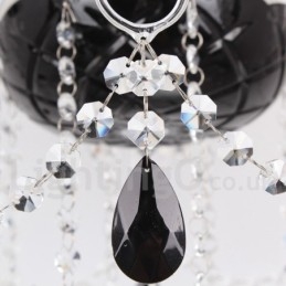 8 Lys Moderne Svart Lysekrone I Børstet K9 Krystall Med Stearinlys