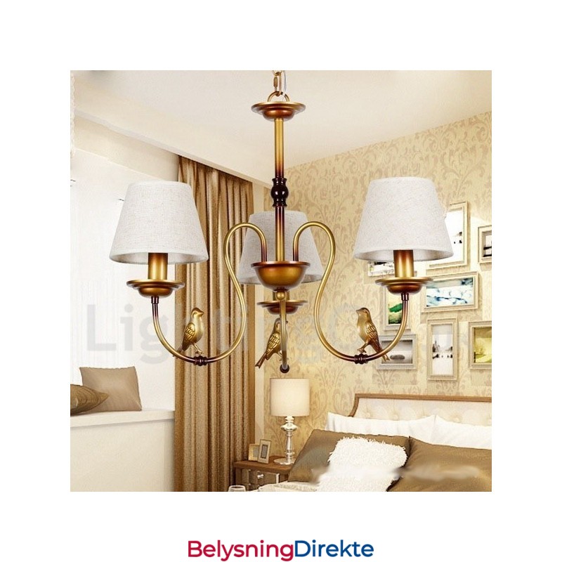 3-Lys Moderne, Samtidskunstnerisk Rustikk Retro Lysekrone I Stearinlysstil