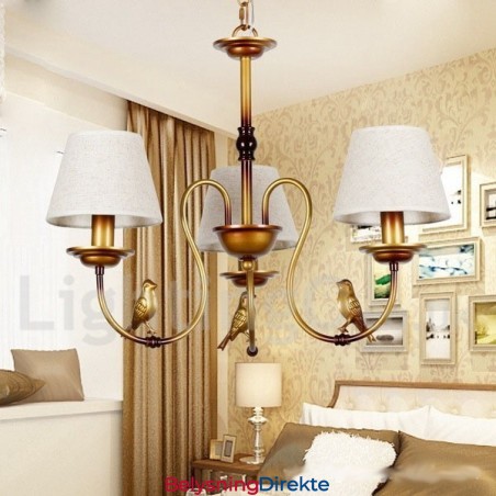 3-Lys Moderne, Samtidskunstnerisk Rustikk Retro Lysekrone I Stearinlysstil