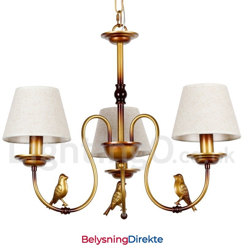 3-Lys Moderne, Samtidskunstnerisk Rustikk Retro Lysekrone I Stearinlysstil