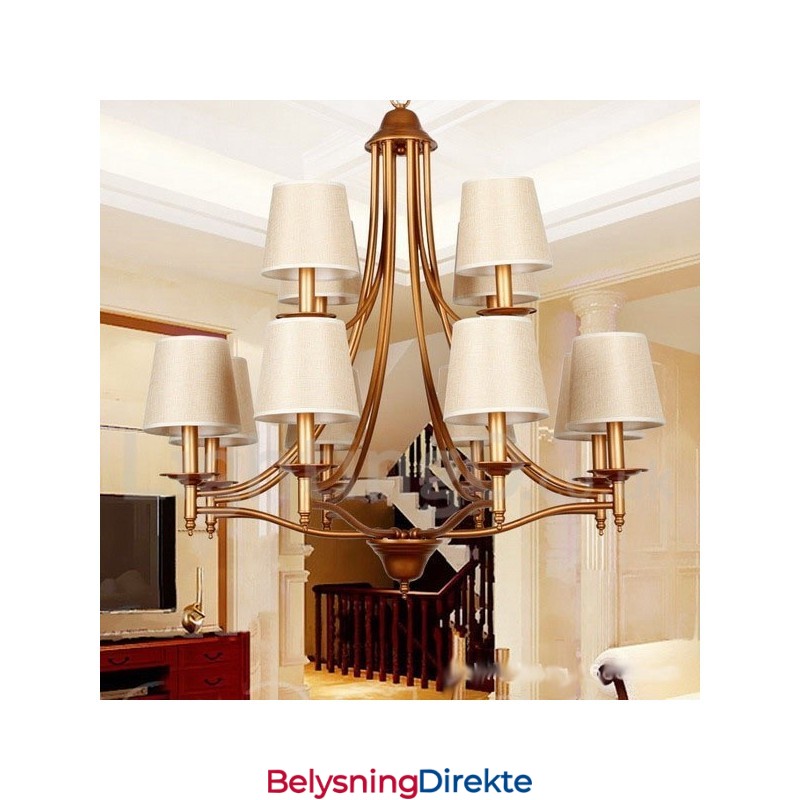 12-Lyss Rustikk Retro Lysekrone I Middelhavsstil Med Stearinlys