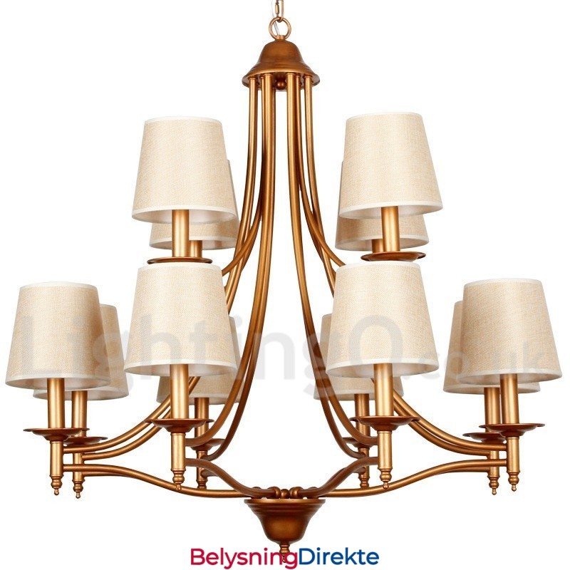 12-Lyss Rustikk Retro Lysekrone I Middelhavsstil Med Stearinlys