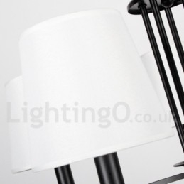 8 Lys Retro Sort Middelhavsstil Rustikk Moderne Lysekrone Med Stearinlys