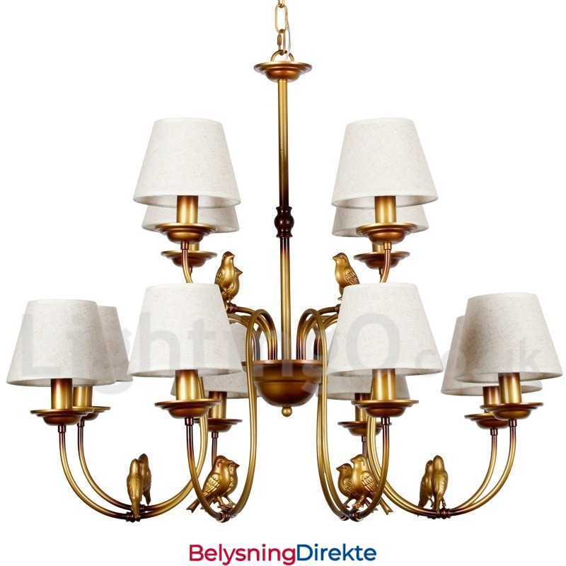 12-Lys Moderne, Samtidskunstnerisk Rustikk Retro Lysekrone I Stearinlysstil