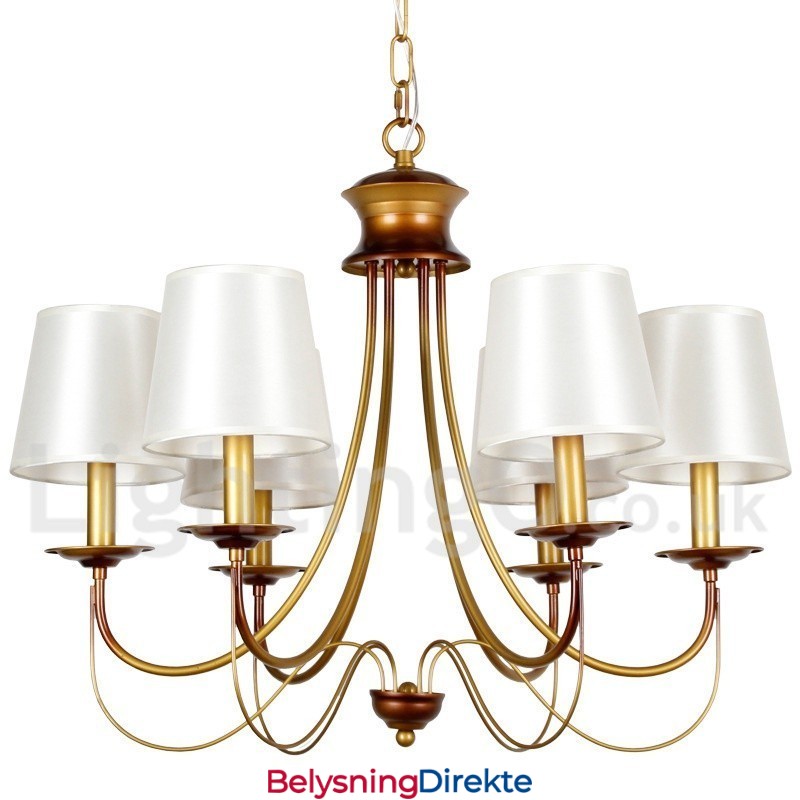 6 Lys Rustikk Middelhavsstil Moderne Samtidslysekrone Med Stearinlys