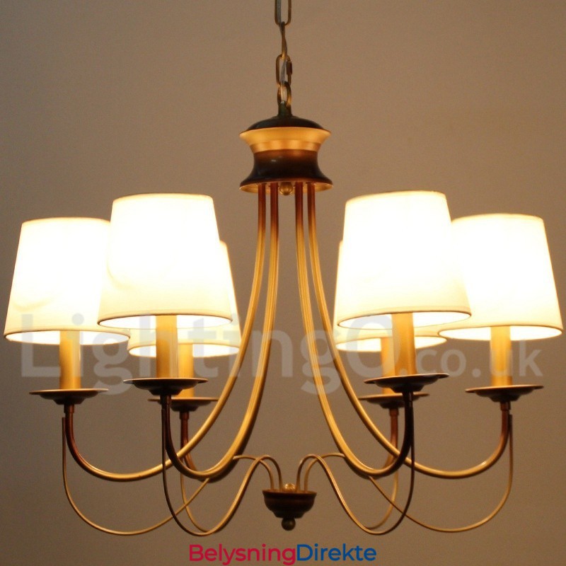 6 Lys Rustikk Middelhavsstil Moderne Samtidslysekrone Med Stearinlys