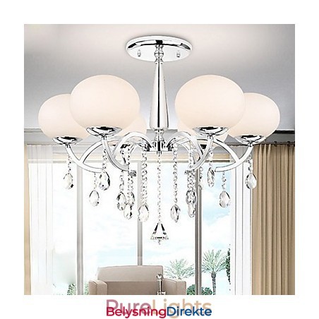 Moderne Samtidskrystall Galvanisert Metalllysekrone