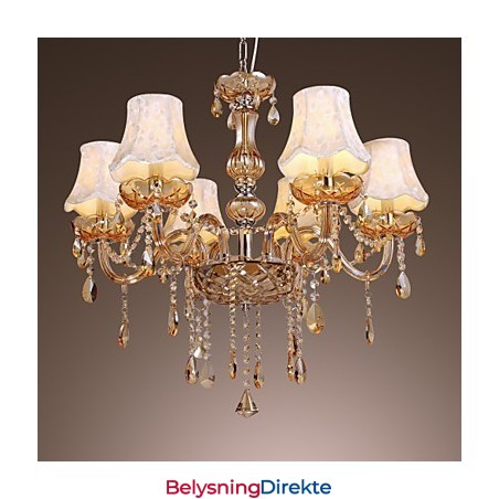 Luksuriøs Lysekrone I Europeisk Stil Med 6 Lys Og K9-Krystall