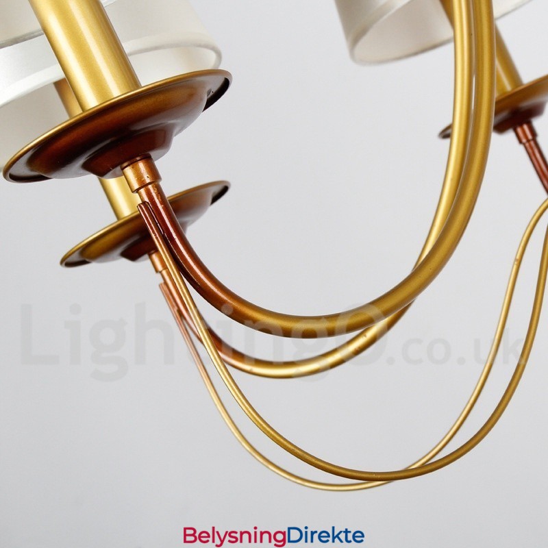 6 Lys Rustikk Middelhavsstil Moderne Samtidslysekrone Med Stearinlys