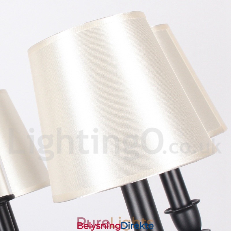 8 Lys I Svart Retro Moderne Lysekrone Med Stearinlys