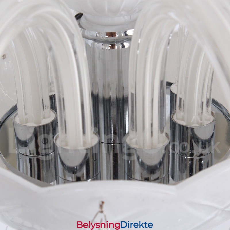 6 Lys Hvit K9 Krystalllysekrone I Stearinlysstil