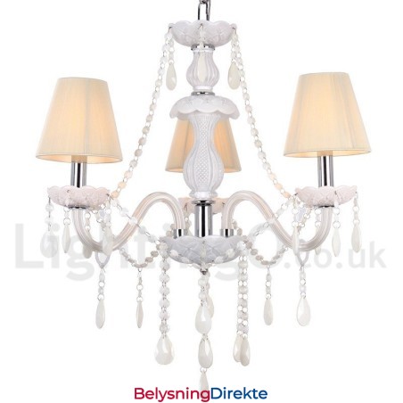 3-Lys Hvit K9 Krystalllysekrone I Stearinlysstil