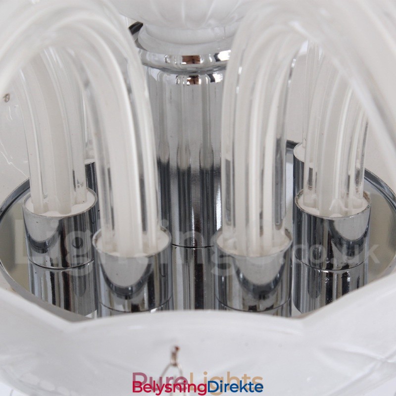 8 Lys Hvit K9 Krystalllysekrone I Stearinlysstil