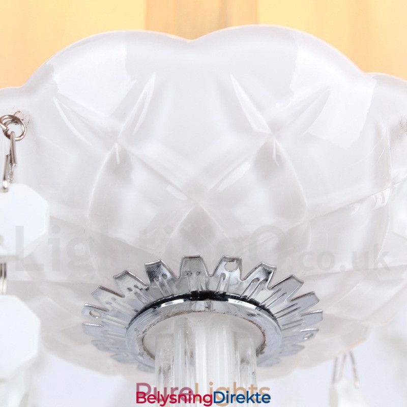 8 Lys Hvit K9 Krystalllysekrone I Stearinlysstil