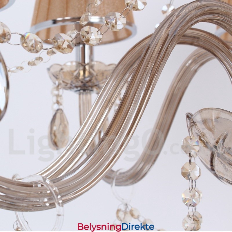 6 Lys K9 Krystalllysekrone I Stearinlysstil