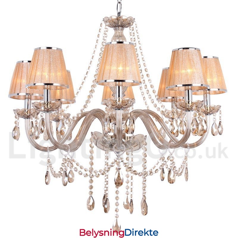 8 Lys K9 Krystalllysekrone I Stearinlysstil
