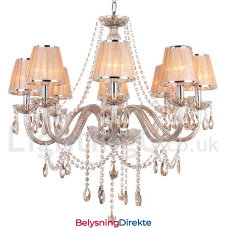 8 Lys K9 Krystalllysekrone I Stearinlysstil