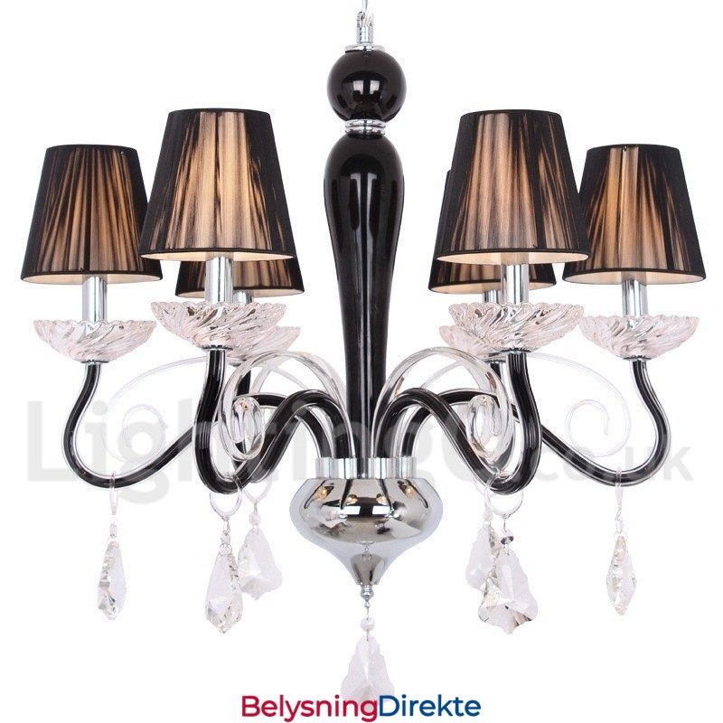 6 Lys Hvit Moderne K9 Krystall Lysekrone I Stearinlysstil