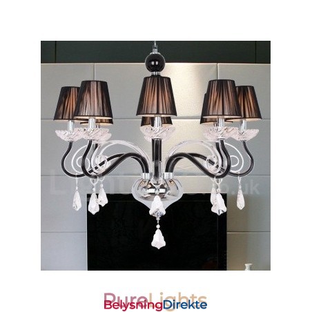 8 Lys Hvit Moderne K9 Krystall Lysekrone I Stearinlysstil