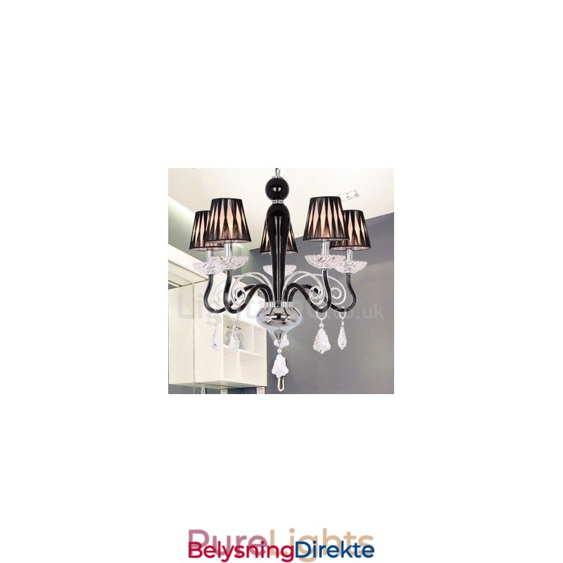 5-Lys Hvit Moderne K9 Krystalllysekrone I Stearinlysstil