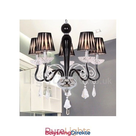 5-Lys Hvit Moderne K9 Krystalllysekrone I Stearinlysstil