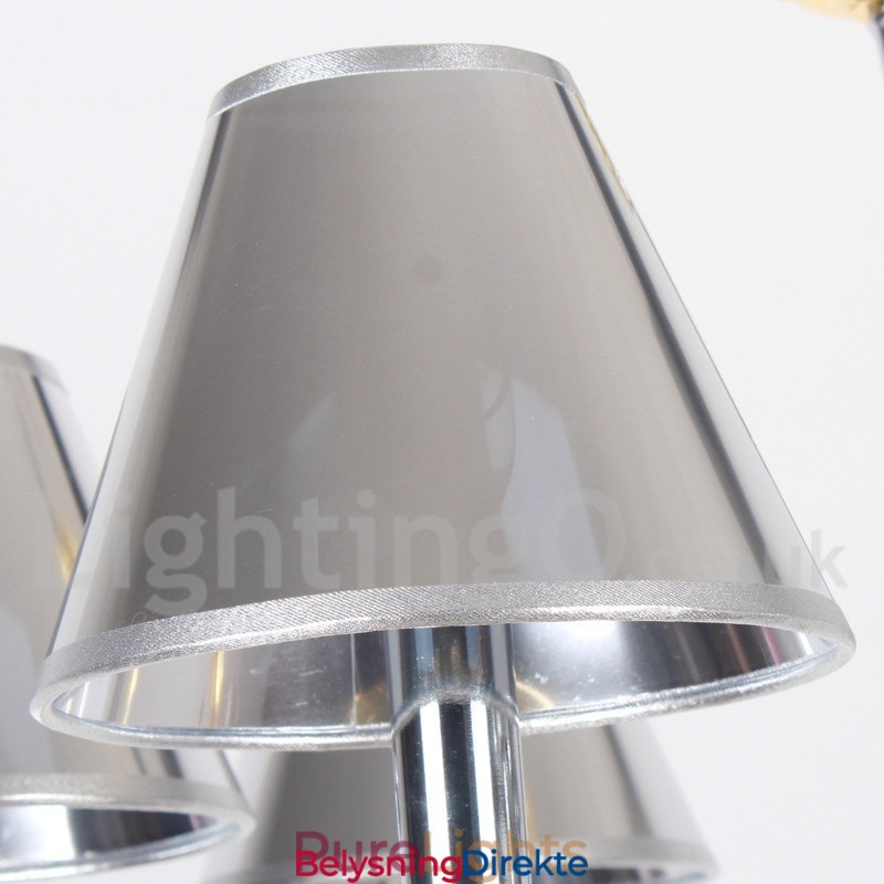 8 Lys Moderne Samtidskrone I Krom Med Stearinlys