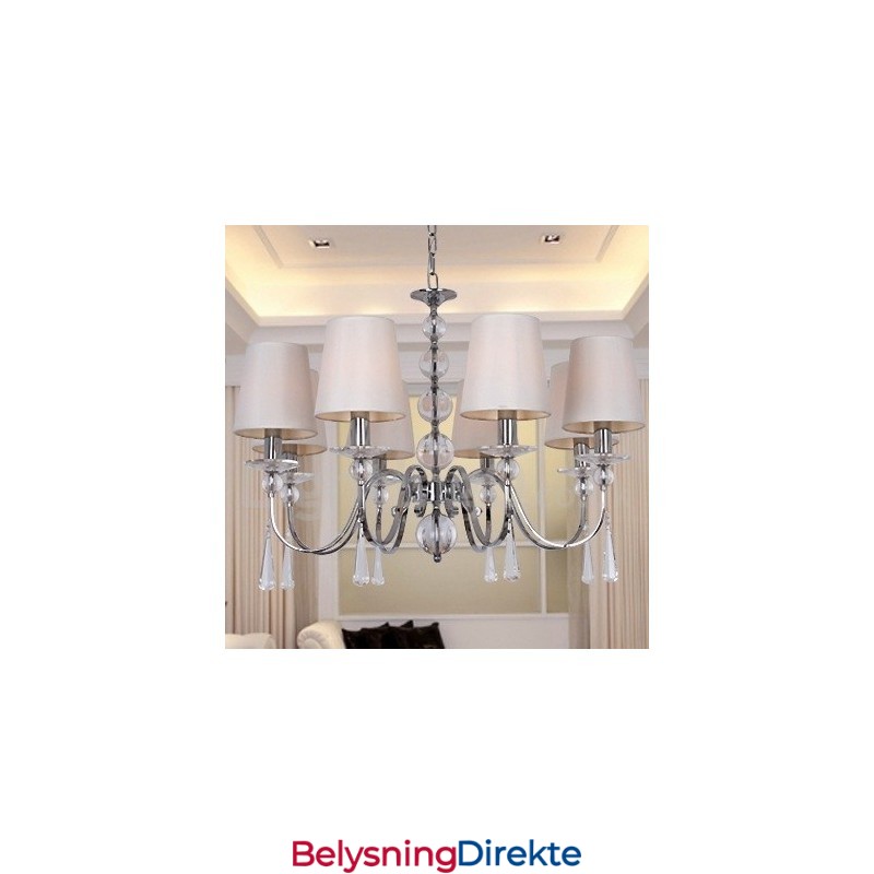 8 Lys Moderne K9 Krystall Lysekrone I Stearinlysstil