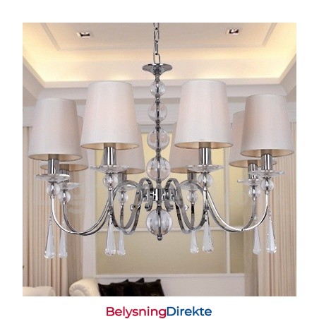 8 Lys Moderne K9 Krystall Lysekrone I Stearinlysstil