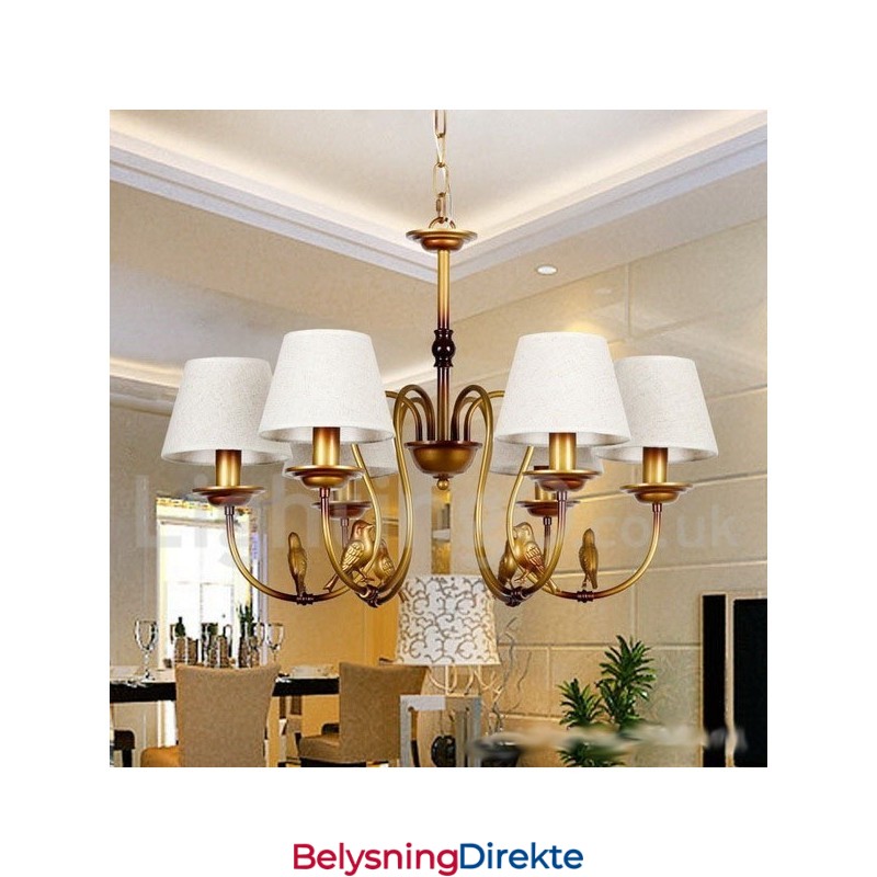 6 Lys Moderne, Samtidskunstnerisk Rustikk Retro Lysekrone I Stearinlysstil