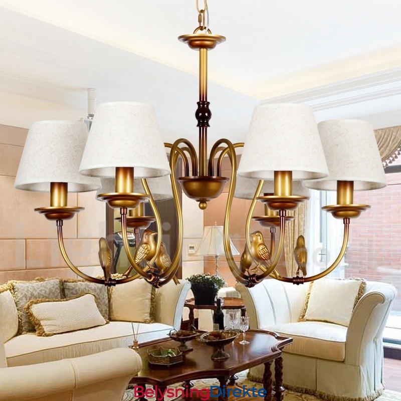 6 Lys Moderne, Samtidskunstnerisk Rustikk Retro Lysekrone I Stearinlysstil