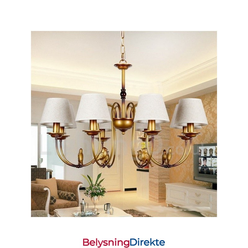 8 Lys Moderne, Samtidskunstnerisk Rustikk Retro Lysekrone I Stearinlysstil