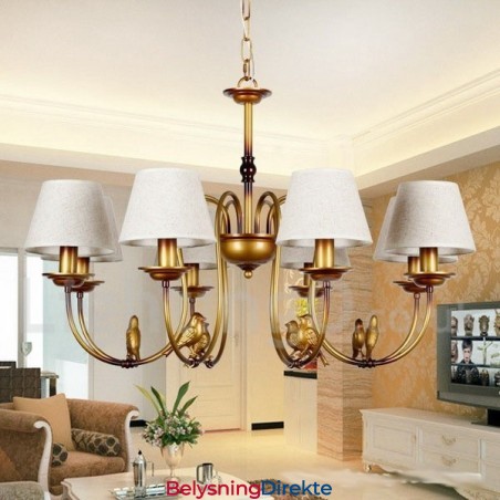 8 Lys Moderne, Samtidskunstnerisk Rustikk Retro Lysekrone I Stearinlysstil