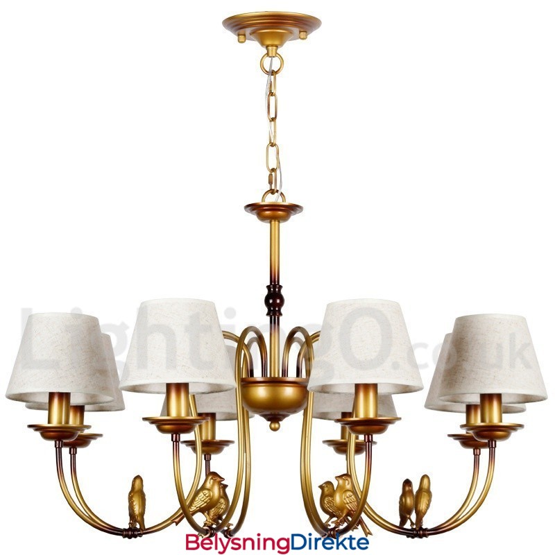 8 Lys Moderne, Samtidskunstnerisk Rustikk Retro Lysekrone I Stearinlysstil