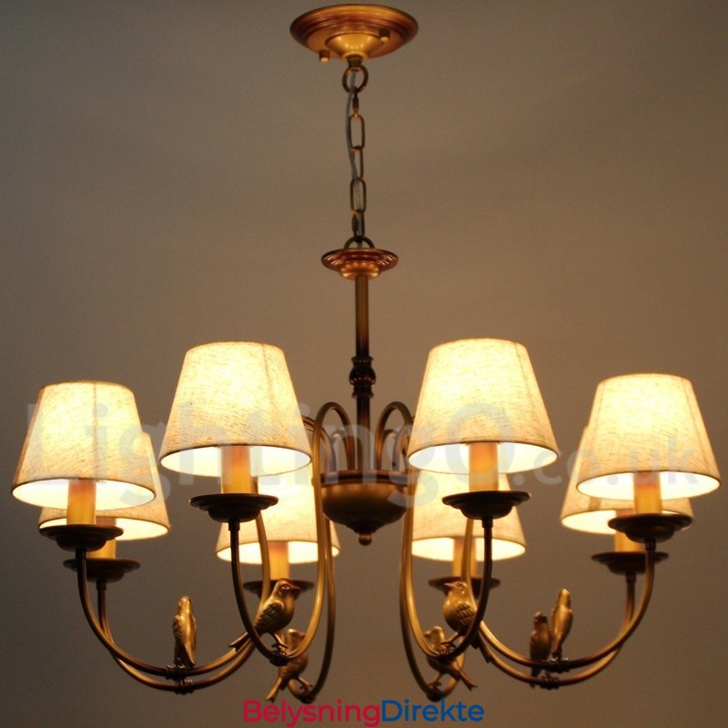 8 Lys Moderne, Samtidskunstnerisk Rustikk Retro Lysekrone I Stearinlysstil