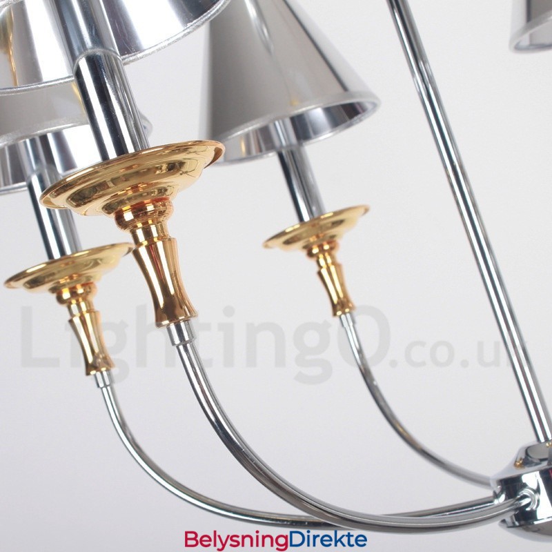 10-Lys Moderne, Samtidskunstnerisk Lysekrone I Krom Med Stearinlys