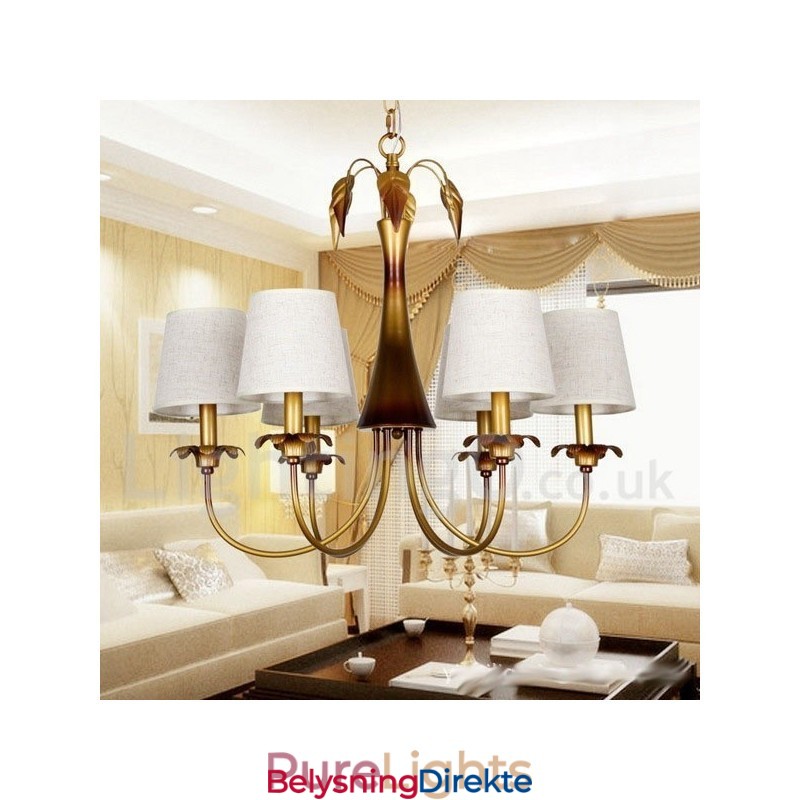 6 Lys Moderne, Samtidskunstnerisk Lysekrone I Rustikk Stil