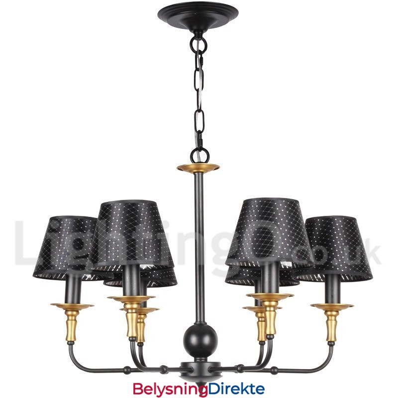 6 Lys Retro Rustikk Lysekrone I Stearinlysstil