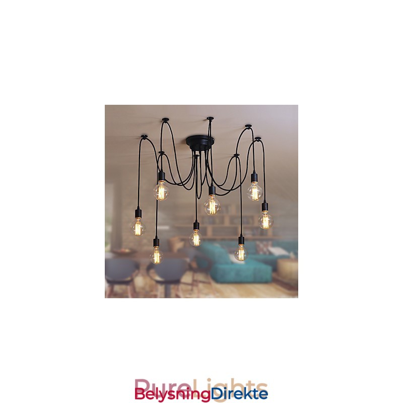 8 Lys Lysekrone Anhengslampe Tradisjonell Klassisk Retro Metall
