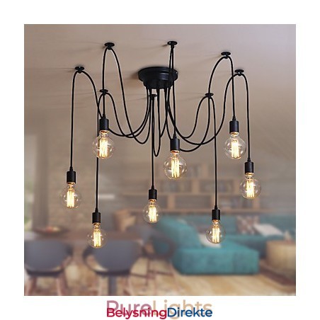 8 Lys Lysekrone Anhengslampe Tradisjonell Klassisk Retro Metall