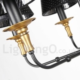 6 Lys Retro Rustikk Lysekrone I Stearinlysstil