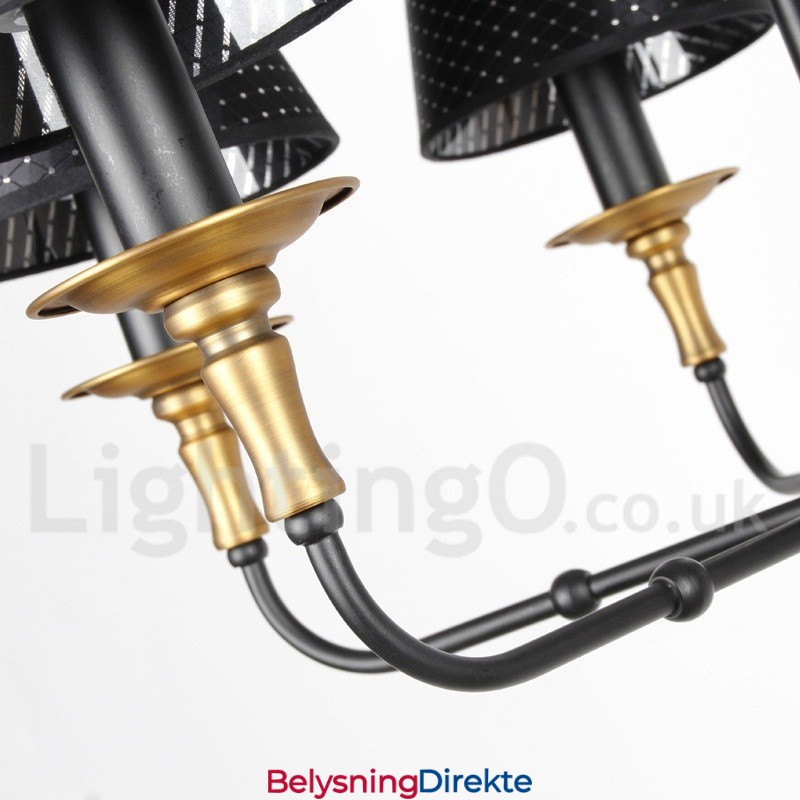 6 Lys Retro Rustikk Lysekrone I Stearinlysstil